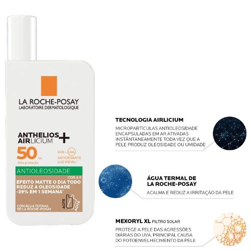 Protetor Solar Facial La Roche Antioleosidade com cor